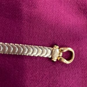 Stainless and gold link bracelet